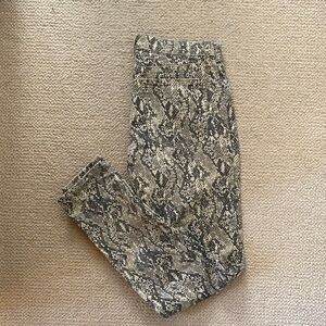 Veronica Beard Black and Cream Snake Print Skinny Jeans